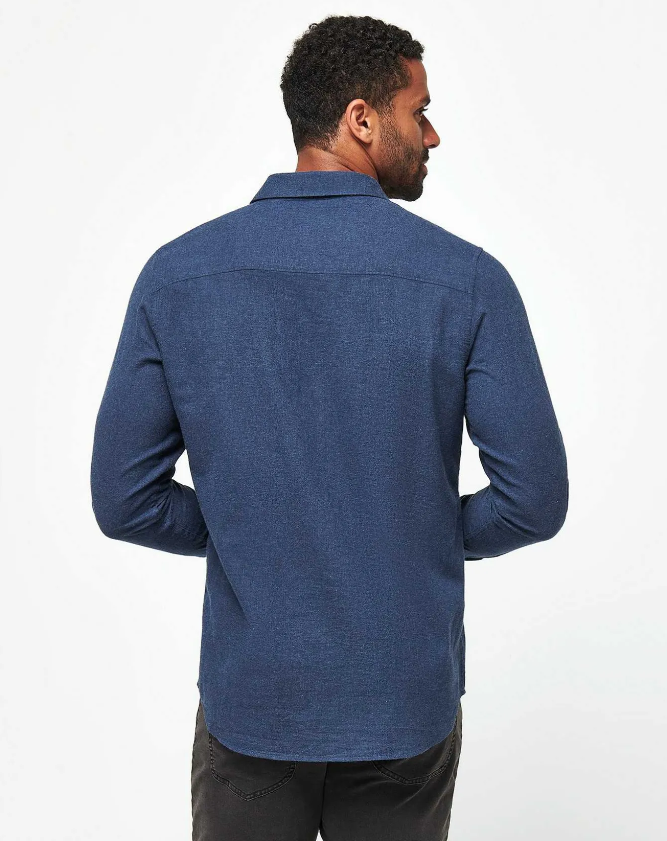 Cloud Flannel Button-Up