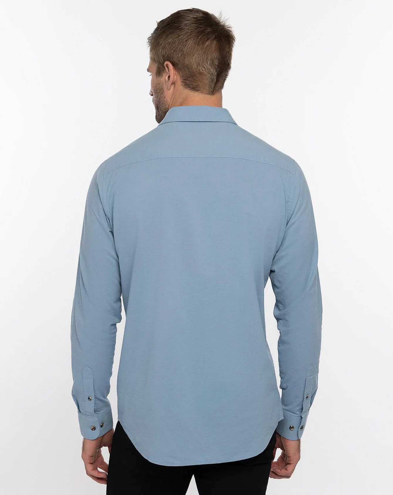 Cloud Flannel Button-Up
