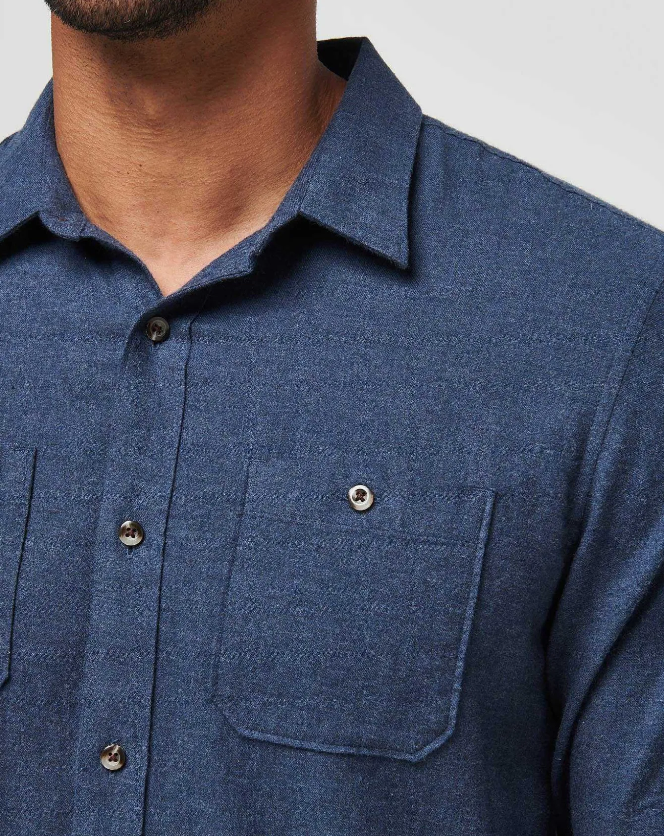 Cloud Flannel Button-Up