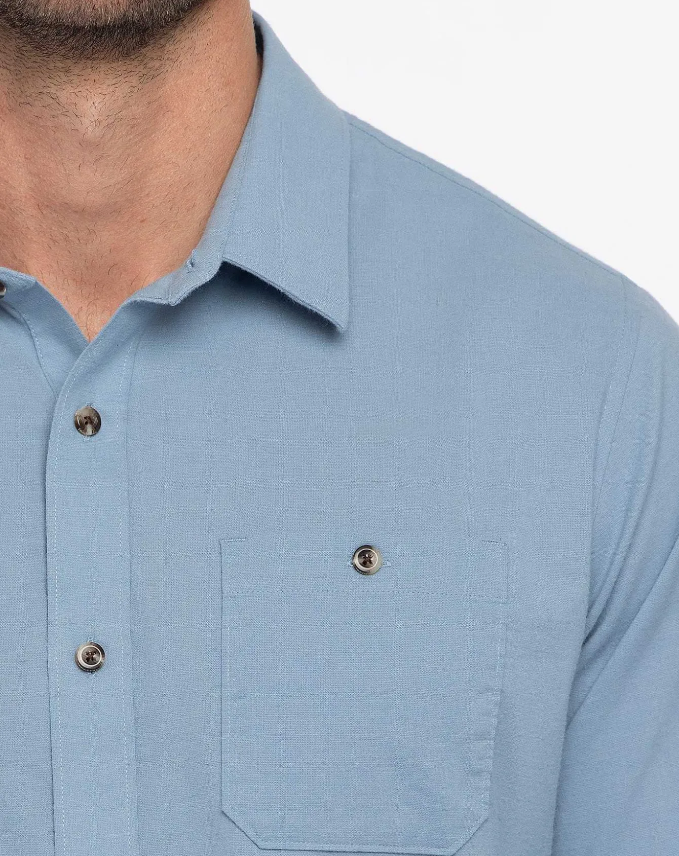 Cloud Flannel Button-Up