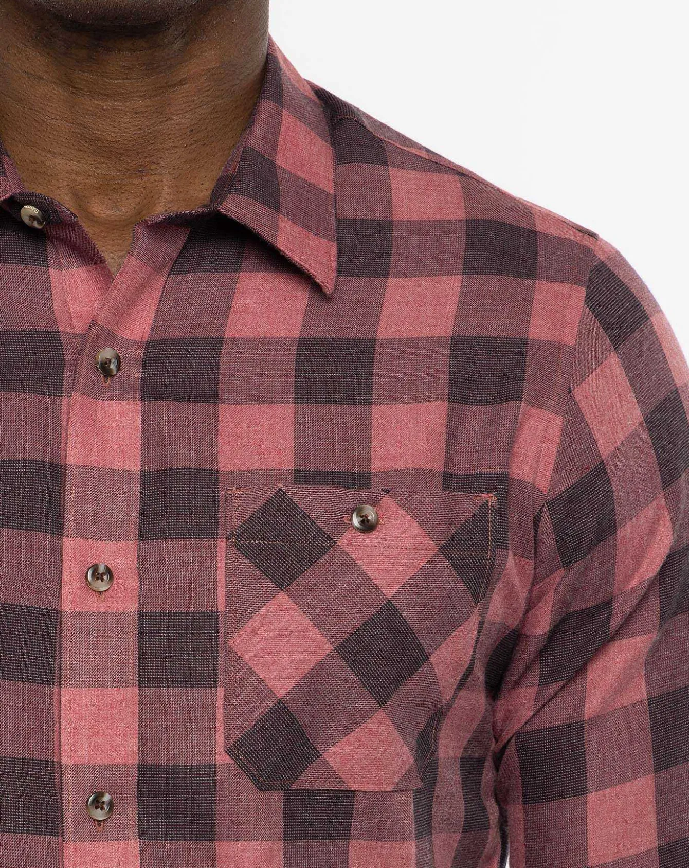 Cloud Flannel Plaid Button-Up
