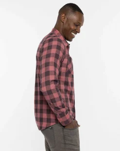 Cloud Flannel Plaid Button-Up
