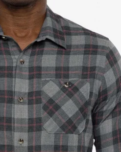 Cloud Flannel Plaid Button-Up