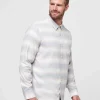 Cloud Flannel Stripe Button-Up