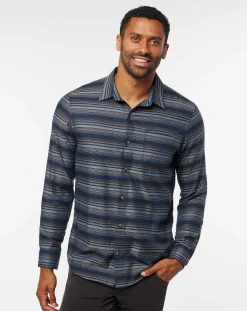 Cloud Flannel Stripe Button-Up