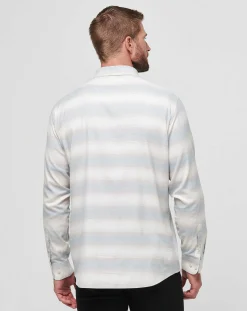 Cloud Flannel Stripe Button-Up