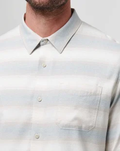 Cloud Flannel Stripe Button-Up