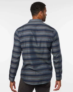 Cloud Flannel Stripe Button-Up