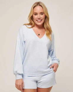 Cloud Terry Vneck Top