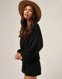 Cloud Terry Vneck Top
