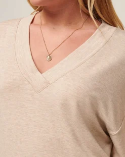Cloud Terry Vneck Top