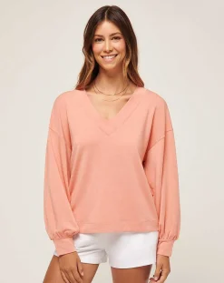 Cloud Terry Vneck Top