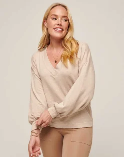 Cloud Terry Vneck Top