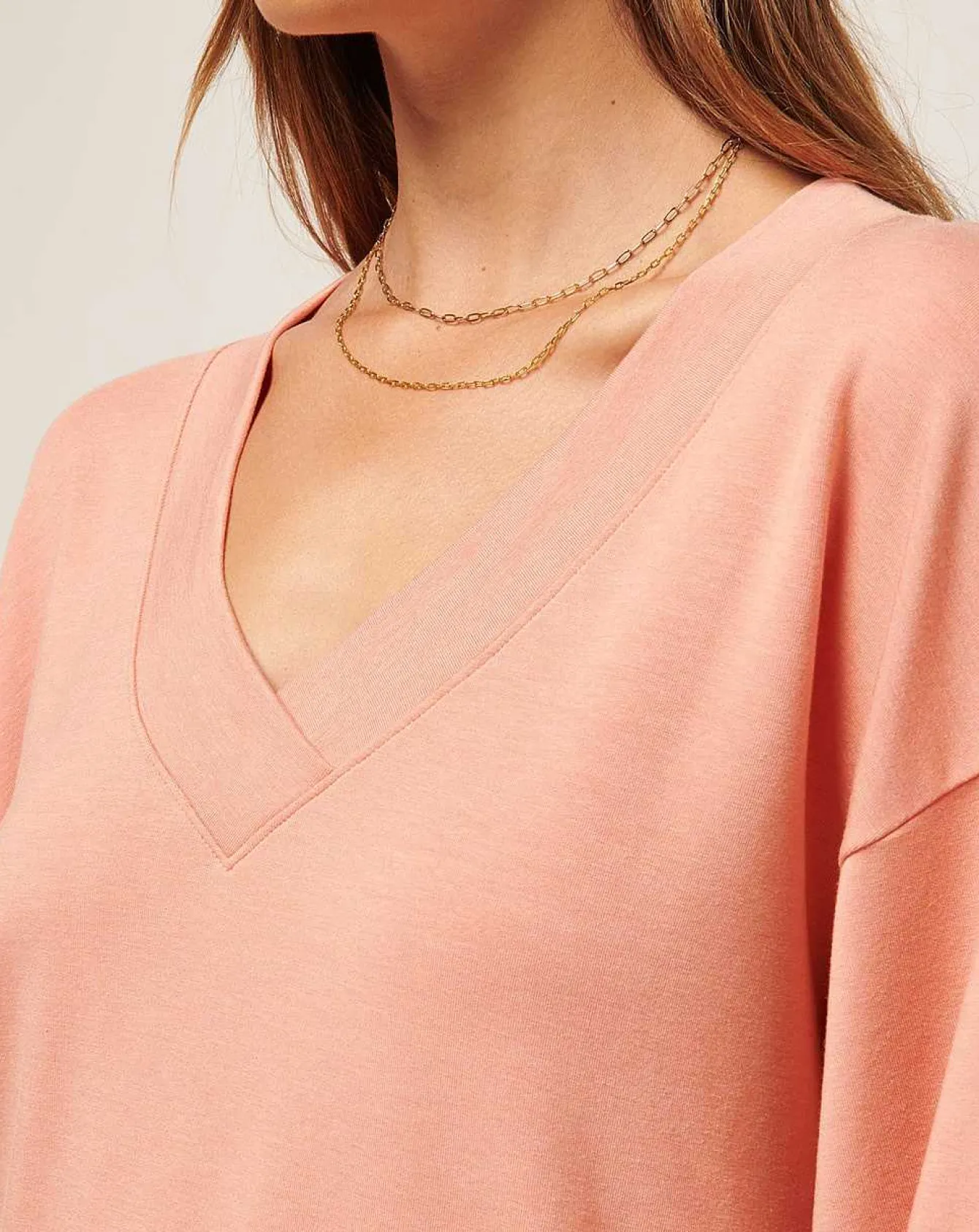 Cloud Terry Vneck Top