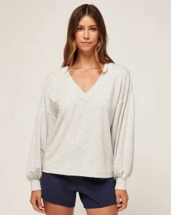 Cloud Terry Vneck Top