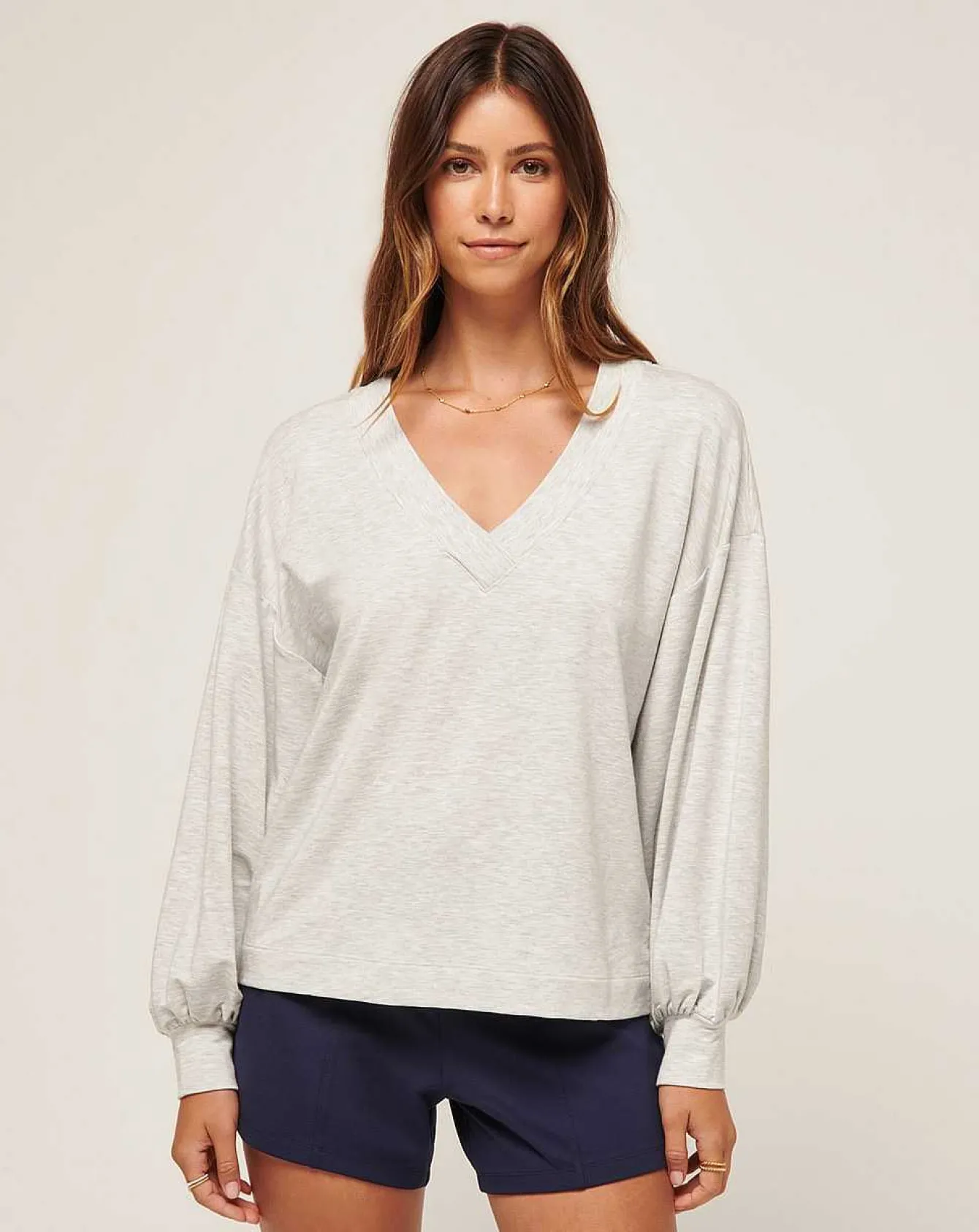 Cloud Terry Vneck Top