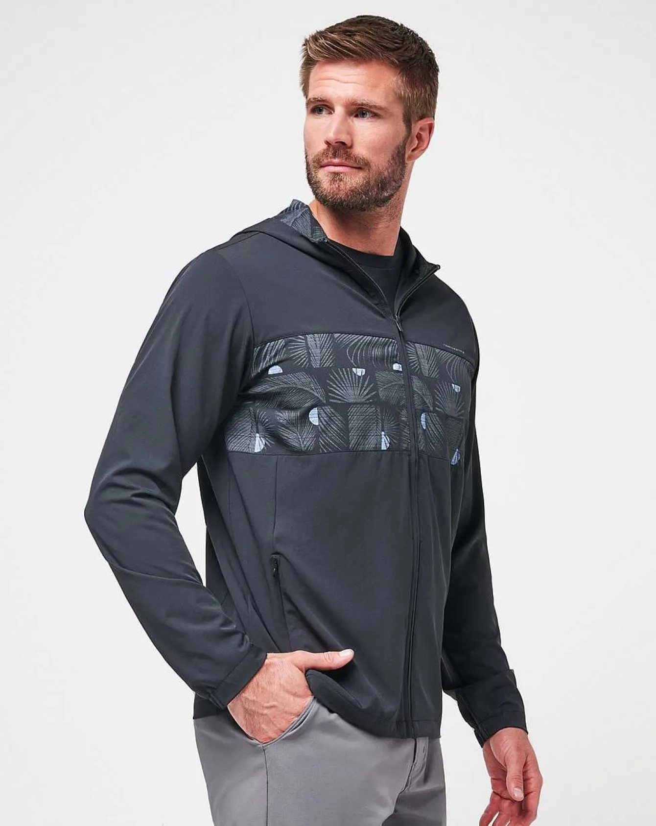 Tech Hoodie Striped Full Zip