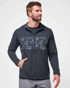 Tech Hoodie Striped Full Zip